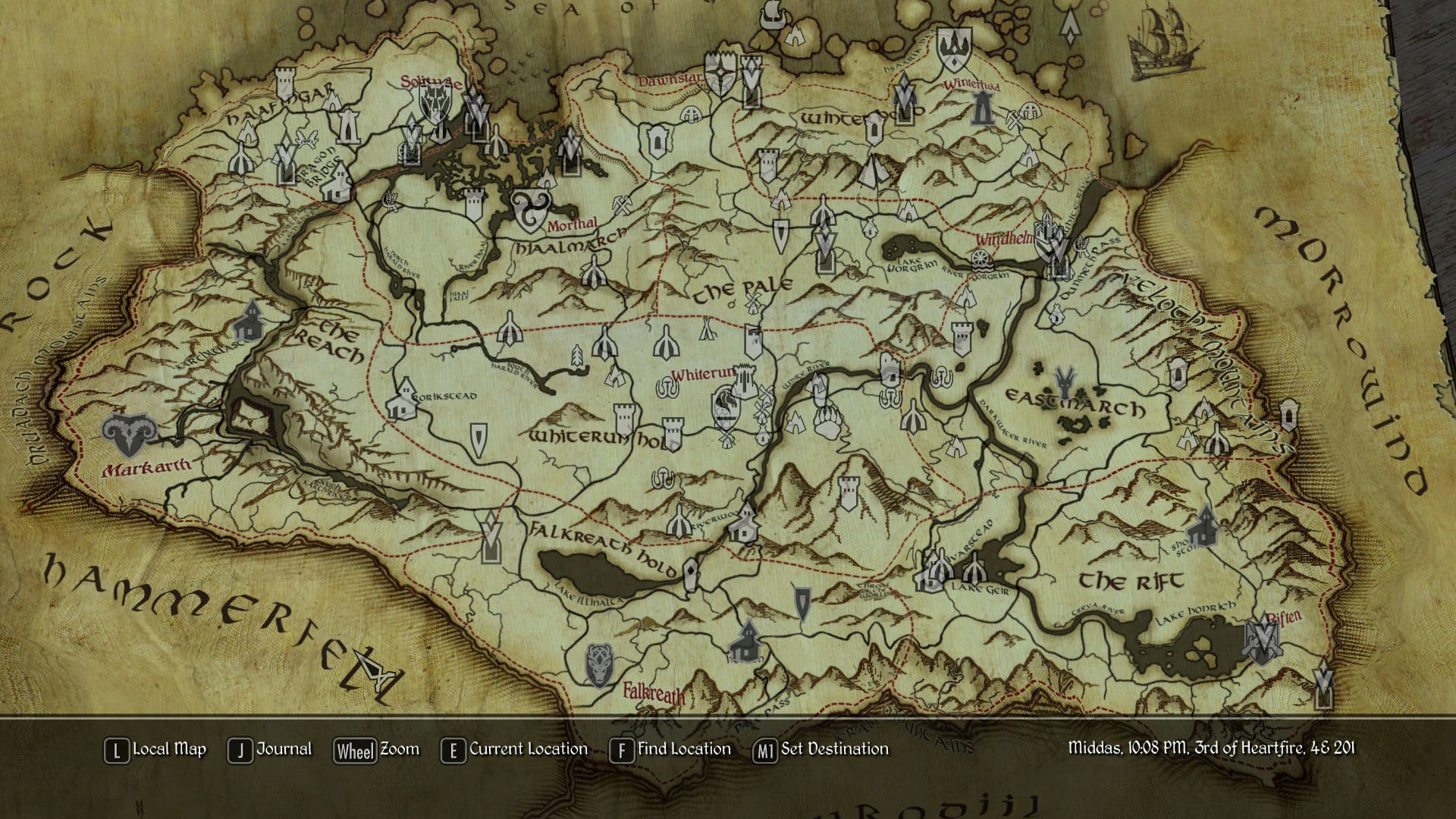 Map of Skyrim